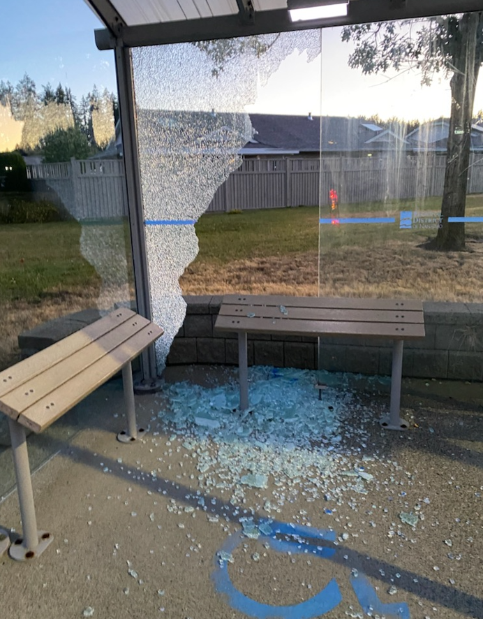 Vandalized Bus Shelter