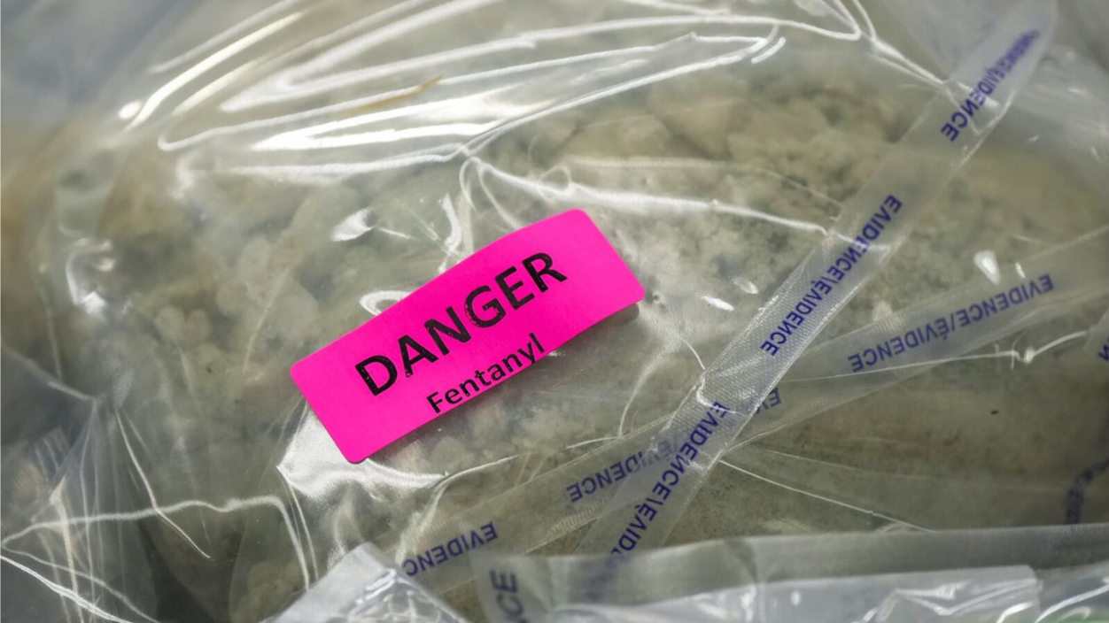 Fentanyl that was seized is displayed before a news conference at RCMP headquarters, in Surrey, B.C., on Thursday, October 31, 2024