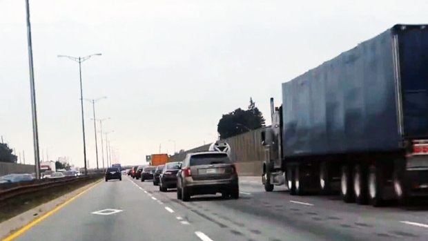 Highway with HOV lane