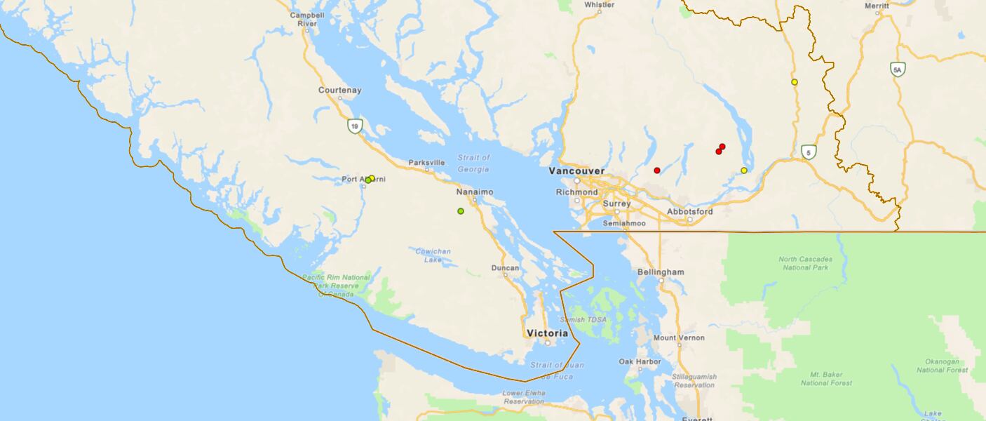 BC Wildfire Service responds to two small wildfires near Port Alberni and Rogers Creek